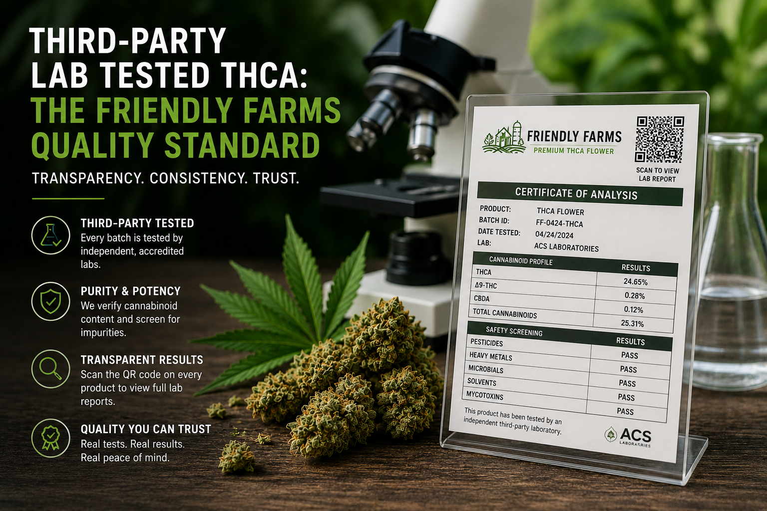 Third-Party Lab Tested THCA: The Friendly Farms Quality Standard